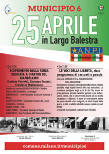 25 aprile 2021, Festa della Liberazione, iniziative in zona Porta Genova
