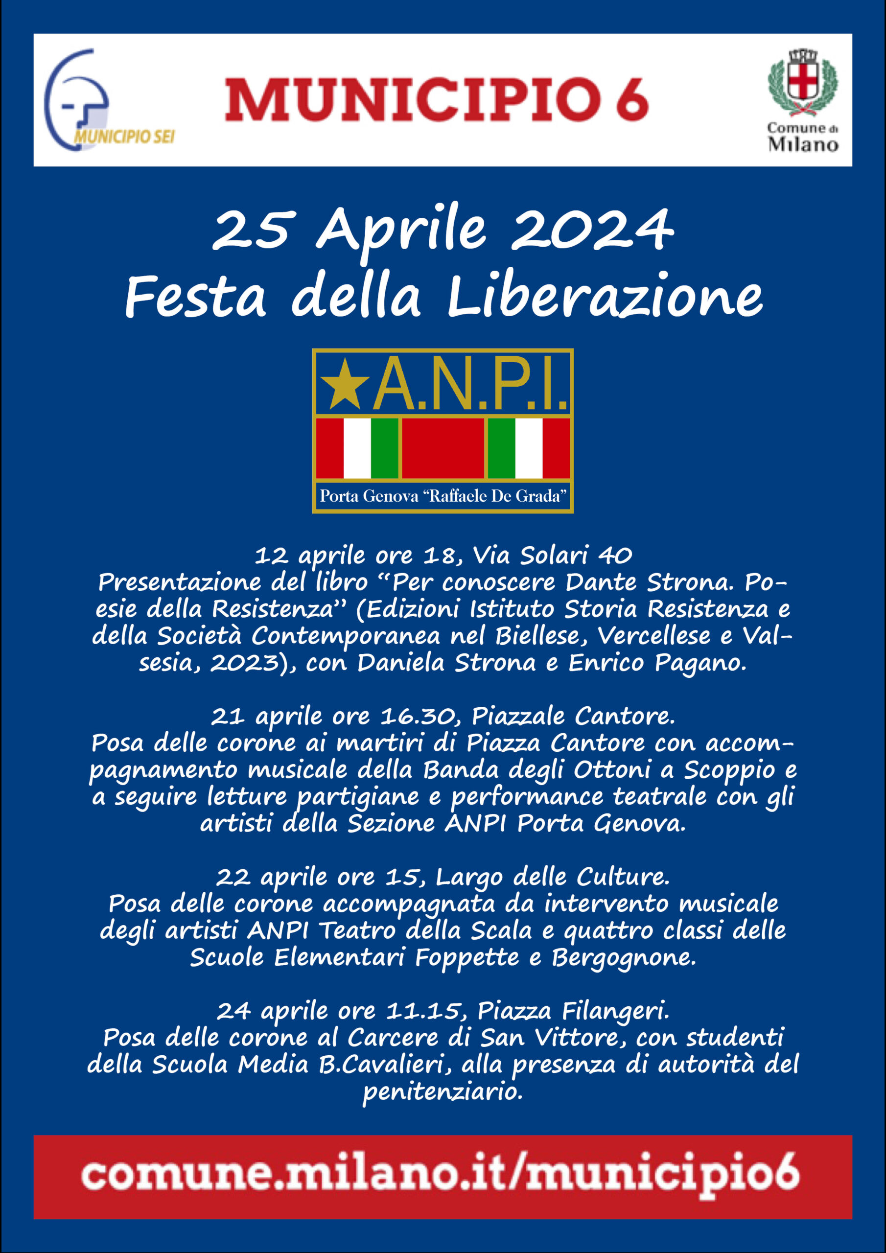 Scopri di più sull'articolo Iniziative Anpi Porta Genova per la Festa di Liberazione 2024